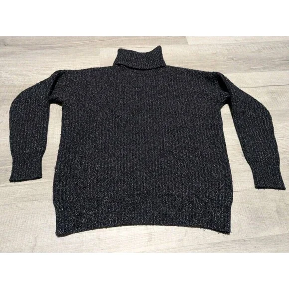 Celine Turtle Neck Cashmere Sweater Navy Blue Long Sleeve Pullover Women's Sz M
